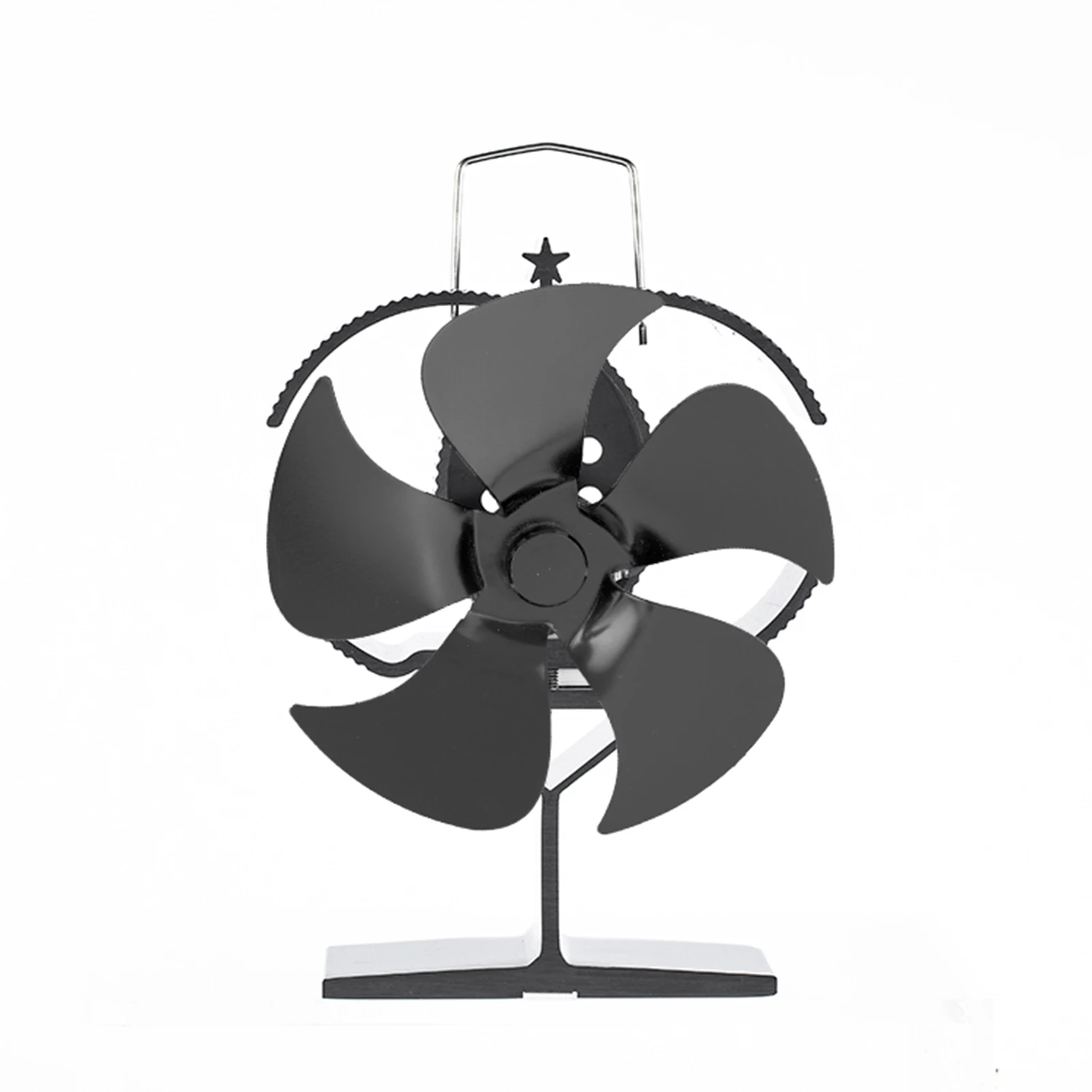 

Черный вентилятор для камина 5 Blade вентилятор для печи, работающий от тепловой энергии, экологически чистый тихий вентилятор для дома