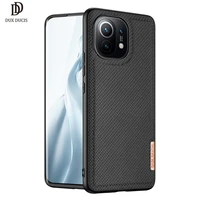 for xiaomi mi 11 pro dux ducis fino series luxury back case protecting case support wireless charging supper tpupcnylon