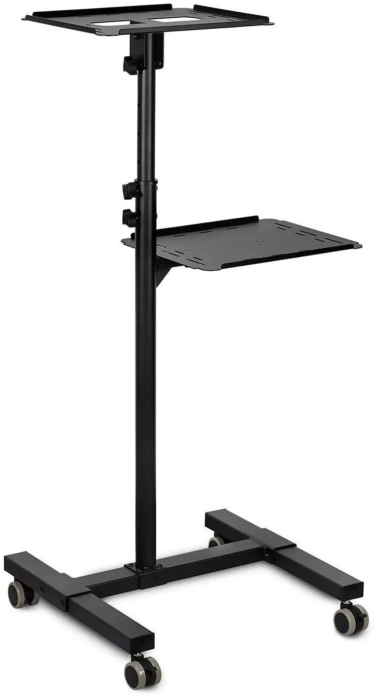 

Mount-It! Mobile Projector and Laptop Stand (2 Shelves), Rolling Cart with Ventilated Tray, Heavy Duty, Height Adjustable