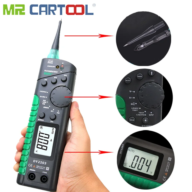 Тестер автомобильной цепи автомобильный электрический мультиметр с лампой