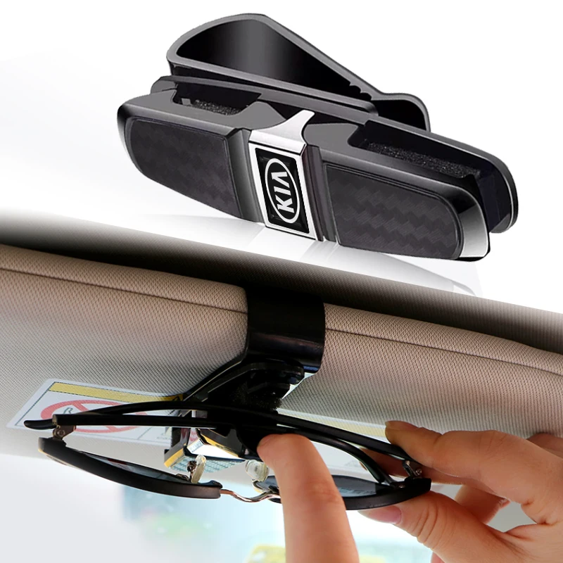 Car Sun Visor Glasses Box Sunglasses Clip Card Ticket Holder Fastener for Kia Sportage Rio 3 Soul Optima Ceed Pro K5 K2 Pride Et |