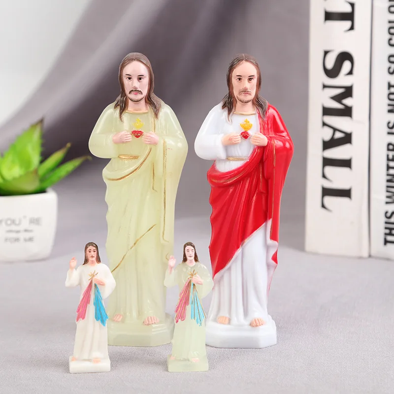 

6.5-15cm Resin Jesus Christ Statue Catholic Saint Figurine Tabletop Sculpture Home Decoration Gift