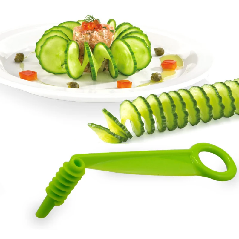 

5/1PCS Spiral Slicer Blade Hand Slicer Cutter Cucumber Potato Vegetables Spiral Knife Kitchen Gadgets Accessories Random Color