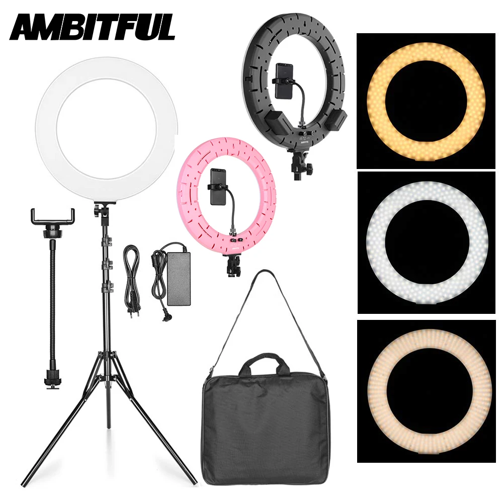 AMBITFUL RL-480 1" 45 см светодиодный светильник с регулируемой яркостью 60Ws 3000~ 6000K 480 светодиодный светильник с подставкой для фото видео светильник ing Kit