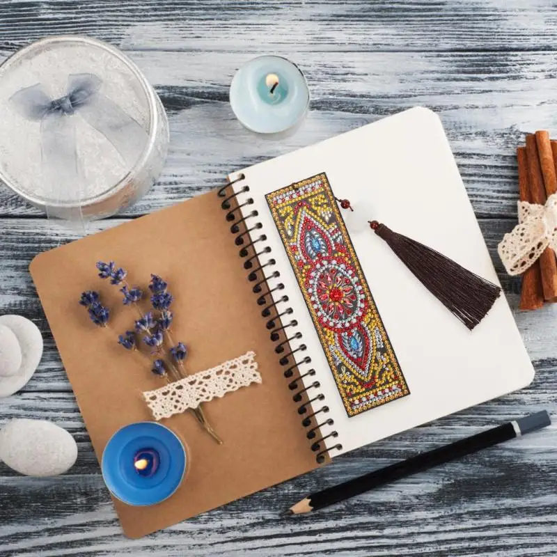 Сделай сам алмазная живопись особой формы кожа искусственная закладки для книг