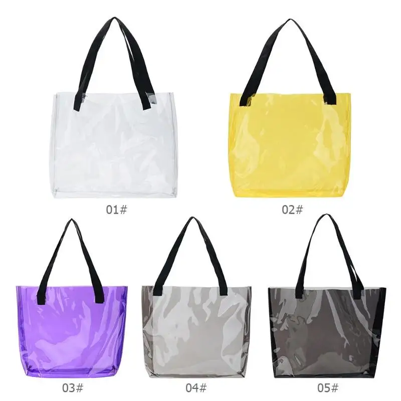 

Clear PVC Transparent Swimming Beach Bag Storage Bag Shopping Bag Shoulder Handbag Outdoor Camping Tote Travel Bags