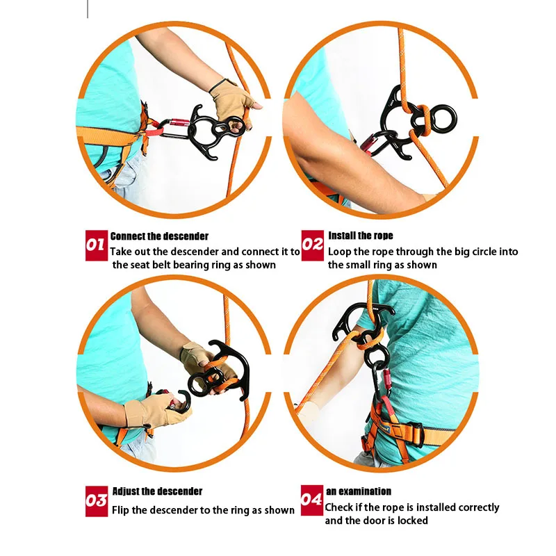 

Durable 8-shaped Rope Descender for Yoga Swing Rock Climbing Mountaineering EDF88