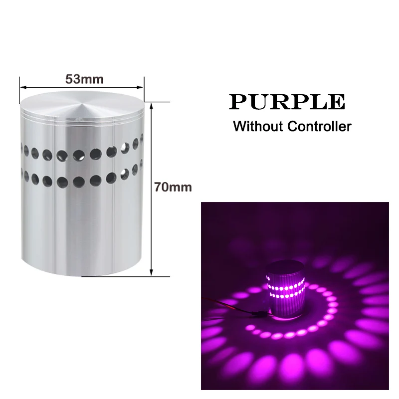 Purple RGB 3W светодиодный потолочный светильник, современный алюминиевый настенный светильник, бар, выставка, арт-деко, светильник s, домашний прикроватный светильник ing - Цвет корпуса: Purple