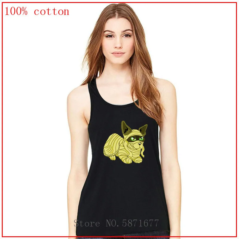 Топ женский летний с принтом кота и Египетской мамы | Женская одежда