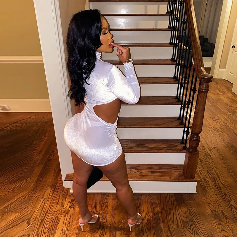 Бархатные облегающие вечерние платья белые сексуальные открытые женские