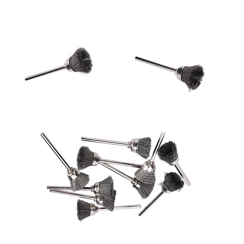 10 шт. Проволока из нержавеющей стали чашки мини щетка подходит для вращающихся