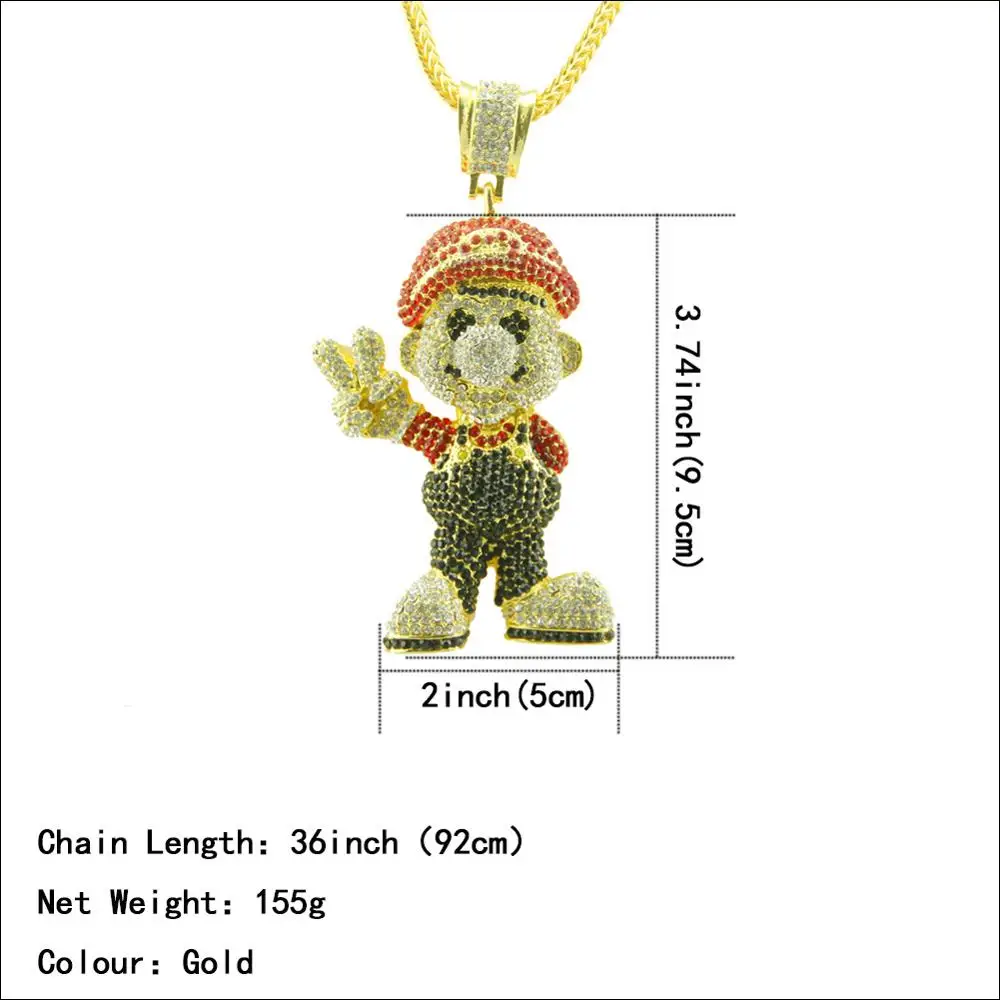 Новая мода Кристалл трехмерный мультфильм кулон хип-хоп персонаж игра тема