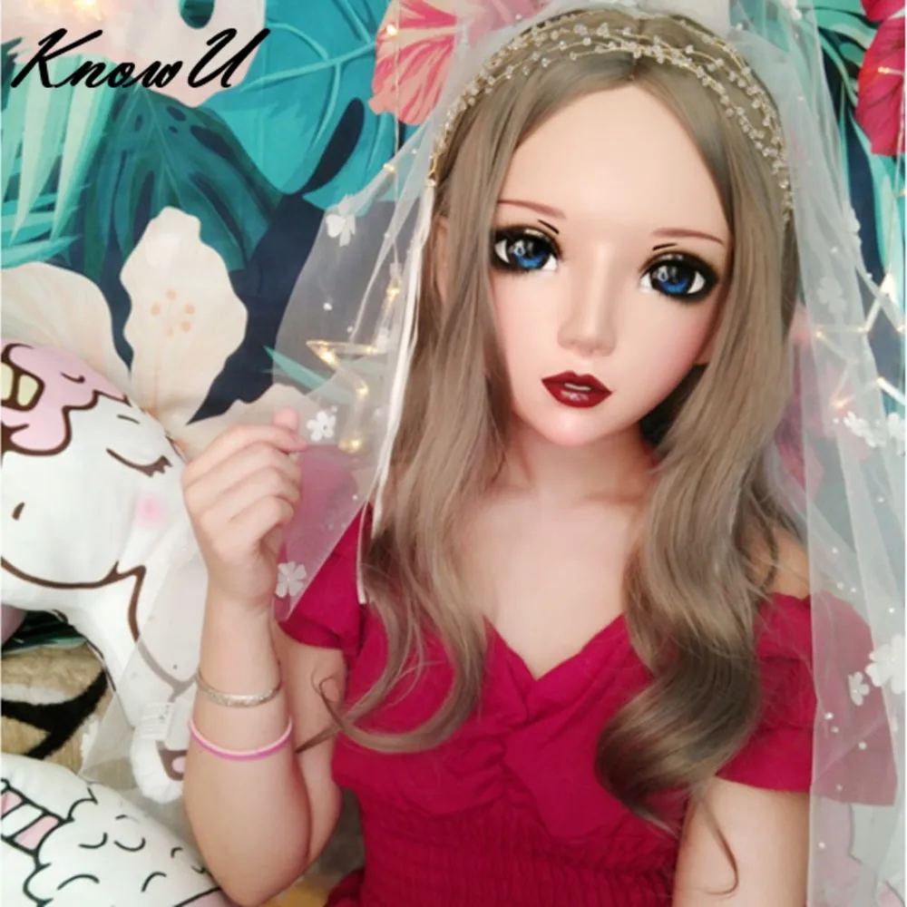 KnowU Kigurumi Перманентный макияж Аниме Кукла головной убор Crossdresser Косплей Crossdress BJD