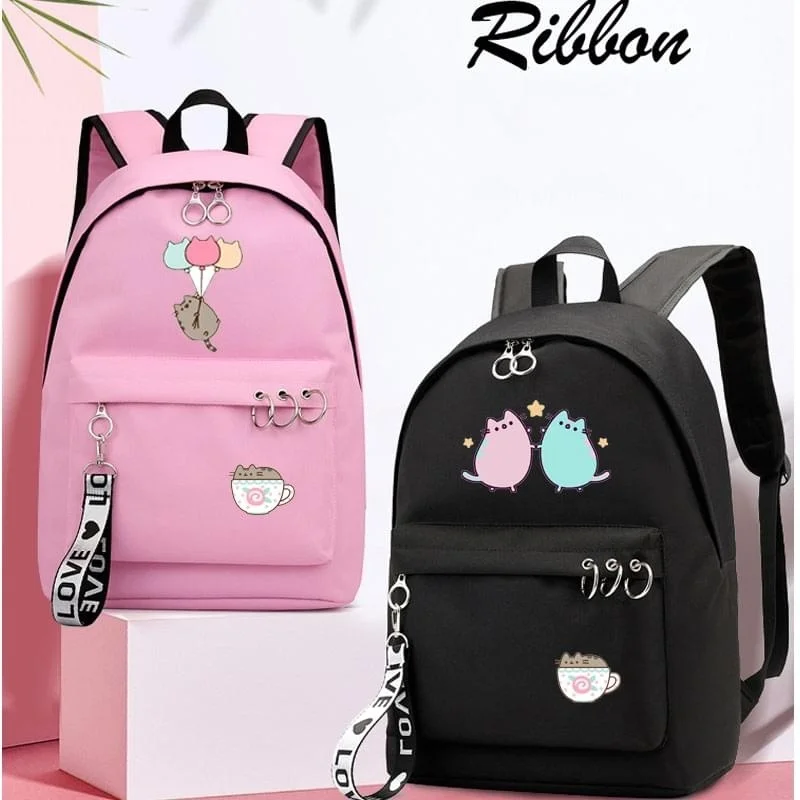 IMIDO Punsheen Cat студенческие рюкзаки аниме Kawaii школьные сумки для девочек Твердые круглые украшения для подростков повседневный рюкзак для путешествий