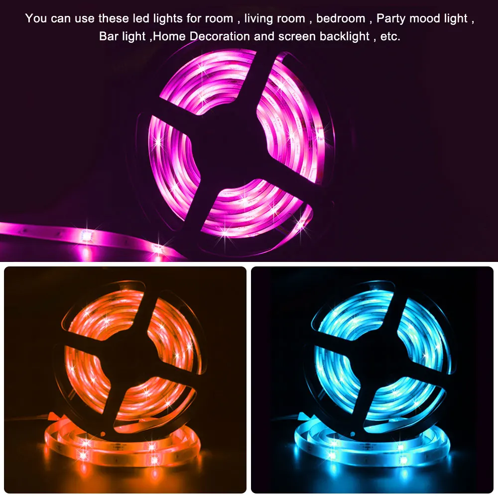 

RGB Tape Tuya WiFi Smart LED Strip 12V 5050 lumiere led Ribbon Work with Alexa Voice Control Color Changing 5m 10m 15m 20m Light
