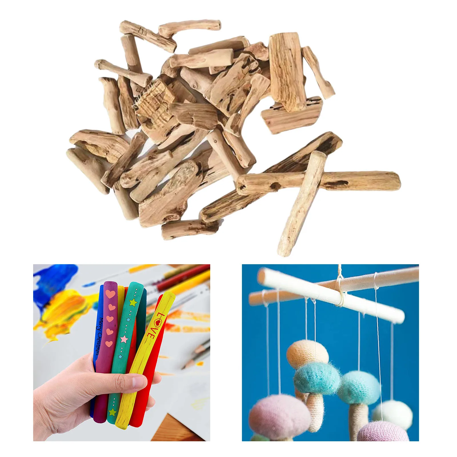 

50pcs 10CM Long 0.5-3CM In Diameter Wood Log Sticks For DIY Crafts Photo Props Wood Color DIY Hand Painting Photography Props
