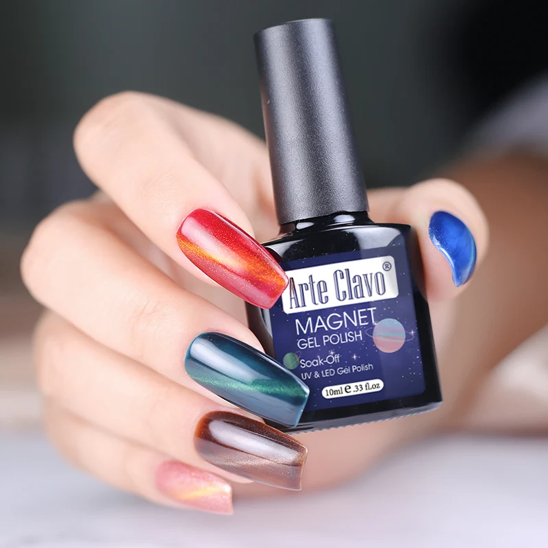 Гель лак для ногтей кошачий глаз Arte Clavo блестящий магнитный гель с 3D эффектом