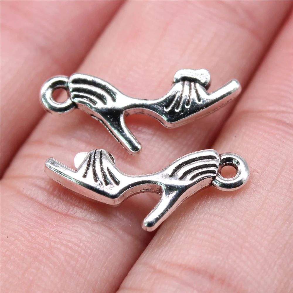 

200pcs 20x11mm Shoe Pendant Charm For Jewelry Making Antique Silver Color Antique Bronze Color