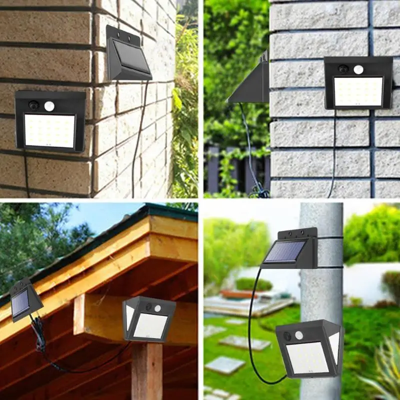 3 режима 30/40 / 60led Сплит солнечный светильник Открытый PIR датчик движения настенный