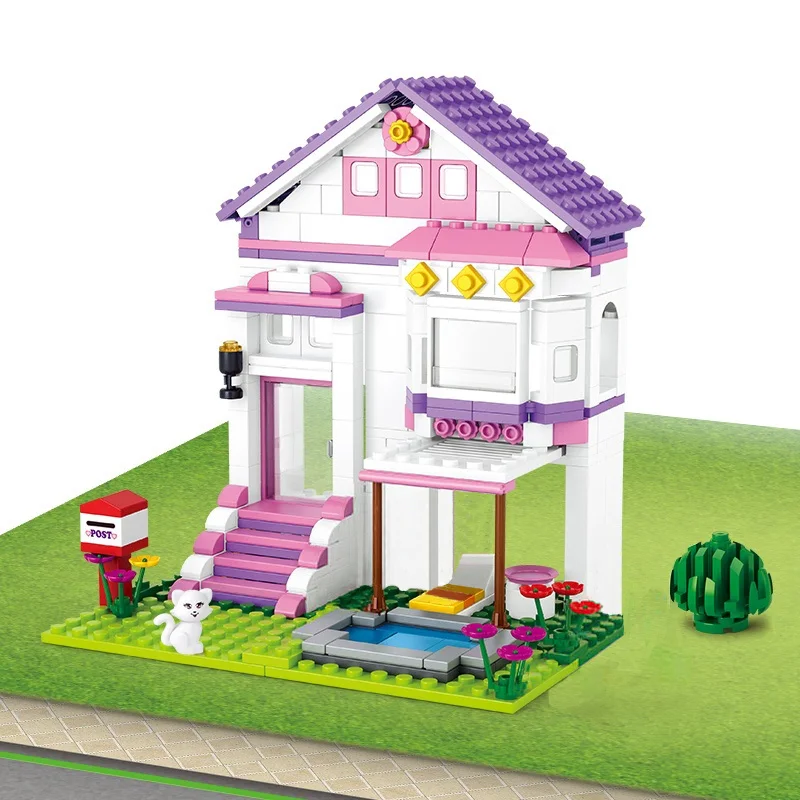 

Sluban Building Block Girl Dream Friends Pool Villa 291pcs Educational Bricks boy Toy christmas birthday Gifts