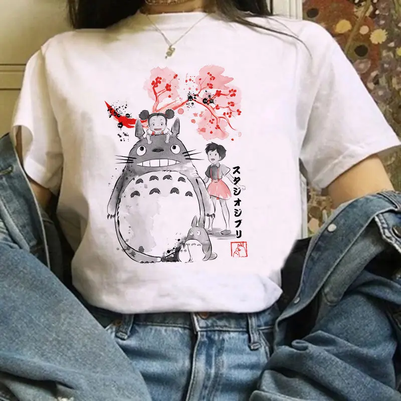 Женская футболка Del Fumetto di с изображением Тоторо Mille e Chihiro stampata Studio Ghibli Maglietta anime