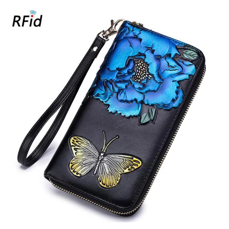 Western Rfid Buttfly пион ручная роспись кожа женская стена винтажный принт длинный