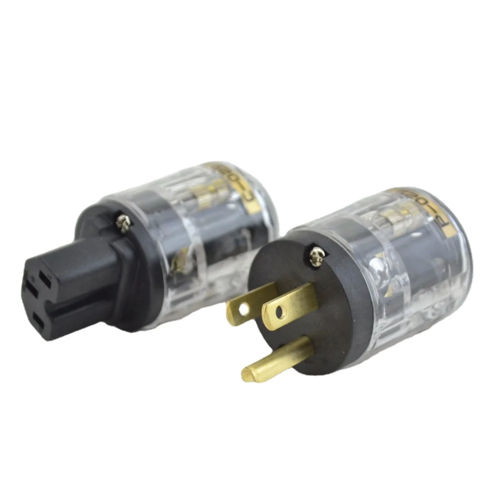 

Gold-Plated US Plug Power Cord IEC Connector for DIY Audio Amplifier Power Cable