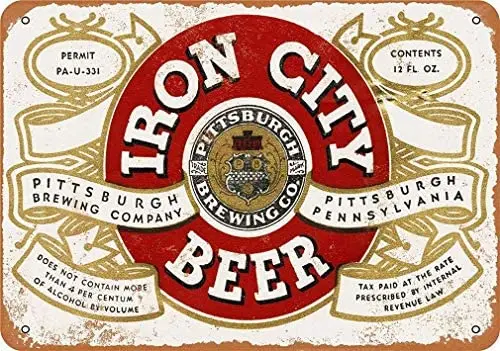 

Metal Sign Pittsburgh Iron City Beer Vintage Wall Decor Art 12" x 18"