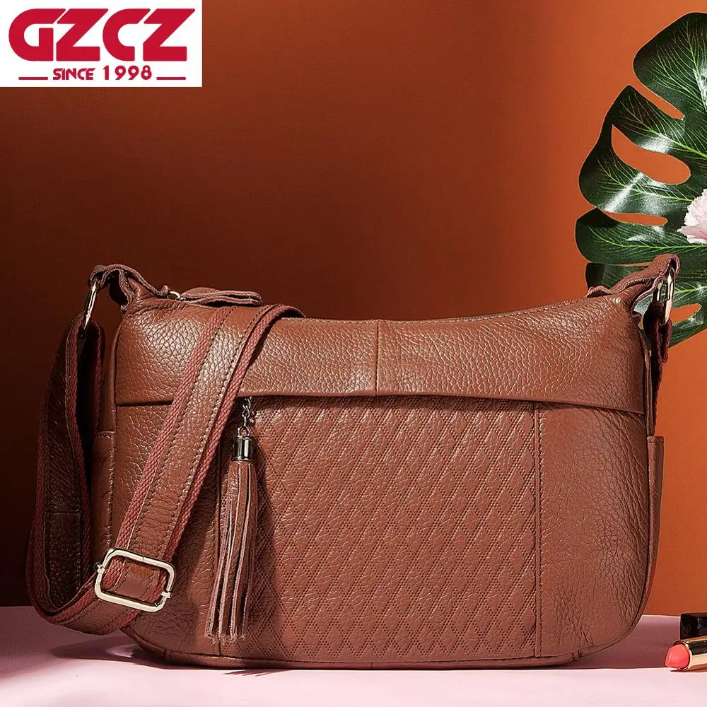 Женская кожаная сумка GCZC роскошная брендовая через плечо высокого качества 2019 |