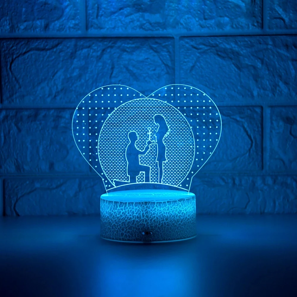 

The latest night light 3D LED night light creative dining table bedside lamp romantic rose light home decoration engagement gift