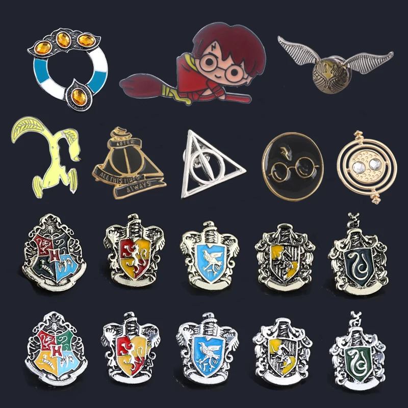 

New Film 9 3/4 Brooches Pin Hallows School Badge For Girl Kids Jewelry Accessory Gift