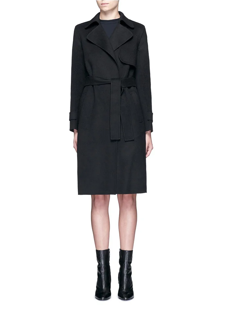 Длинные облегающие Женские длинные пальто зима 2019 Элегантное повседневное