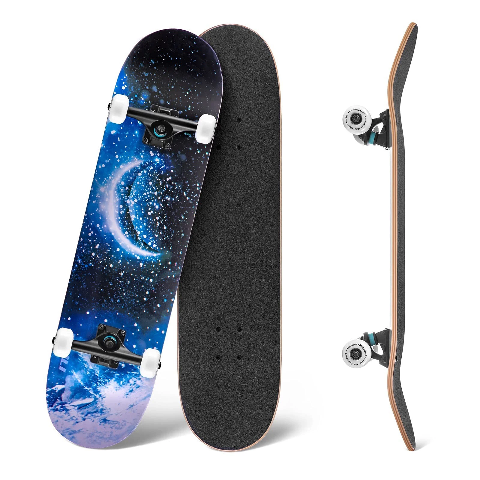 

Standard Skateboards 32 Inch Complete Skateboard for Kids and Adults 7 Layer Canadian Maple Double Kick Concave Skate Board