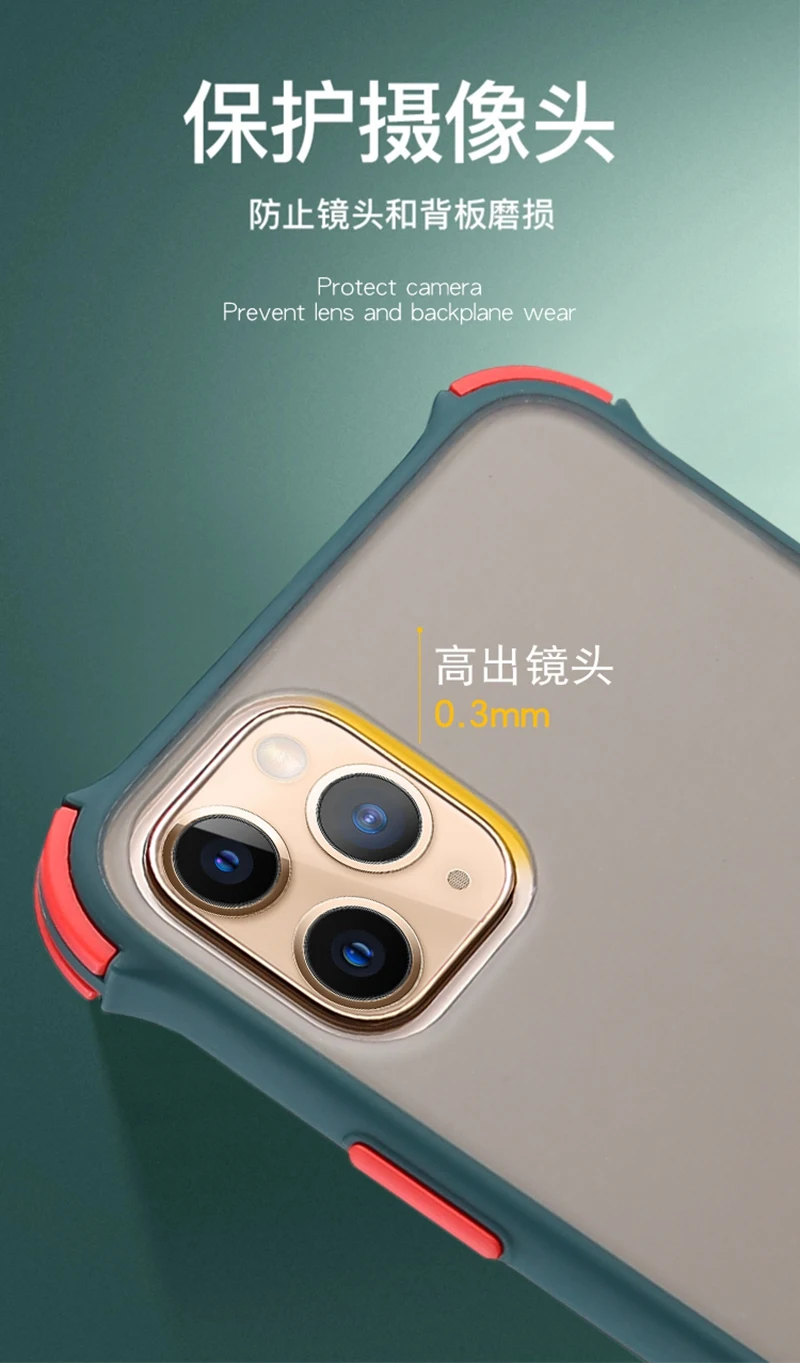 Shockproof Matte Acrylic Color Soft TPU Silicone Case Cover For Apple iPhone 6 6s 7 8 Plus 10 11 Pro X XS Max XR Touch Feel Capa |