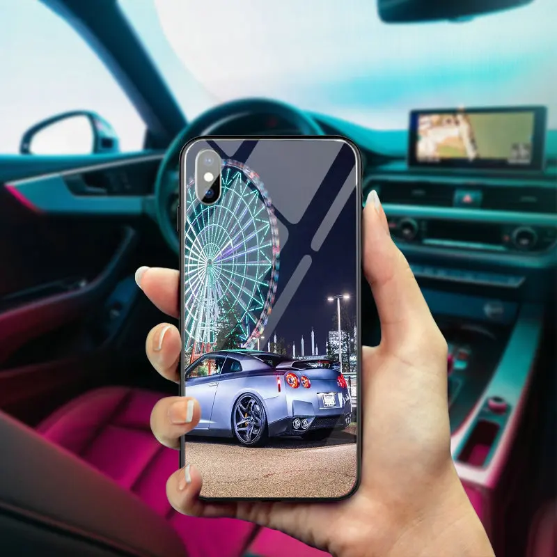 Телефонные чехлы Nissan Skyline Gtr R34 из закаленного стекла для iPhone X XR XS 11 Pro Max 10 7 5 5S SE 6 6S 8