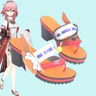 Genshin Impact Yae Miko Косплей Guuji Yae обувь на высоком каблуке сандалии Хэллоуин Карнавальный костюм аксессуары реквизит