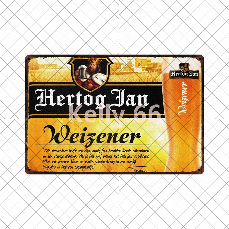 Металлическая вывеска Kelly66 бельгийское пиво Jupiler Leffe Hertog Jan Bieren La Chouffe для