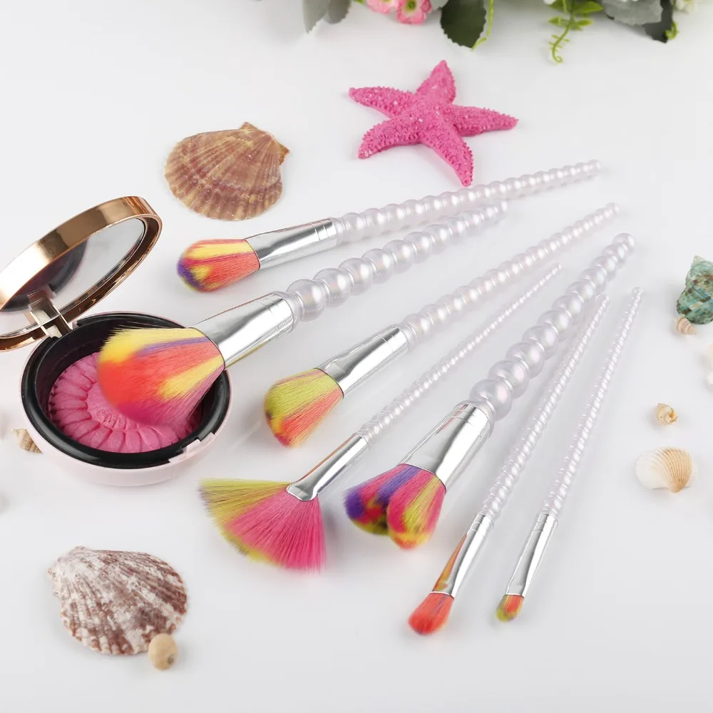 7 шт./компл. три цвета мягкие волосы пластиковая ручка красота макияж кисти