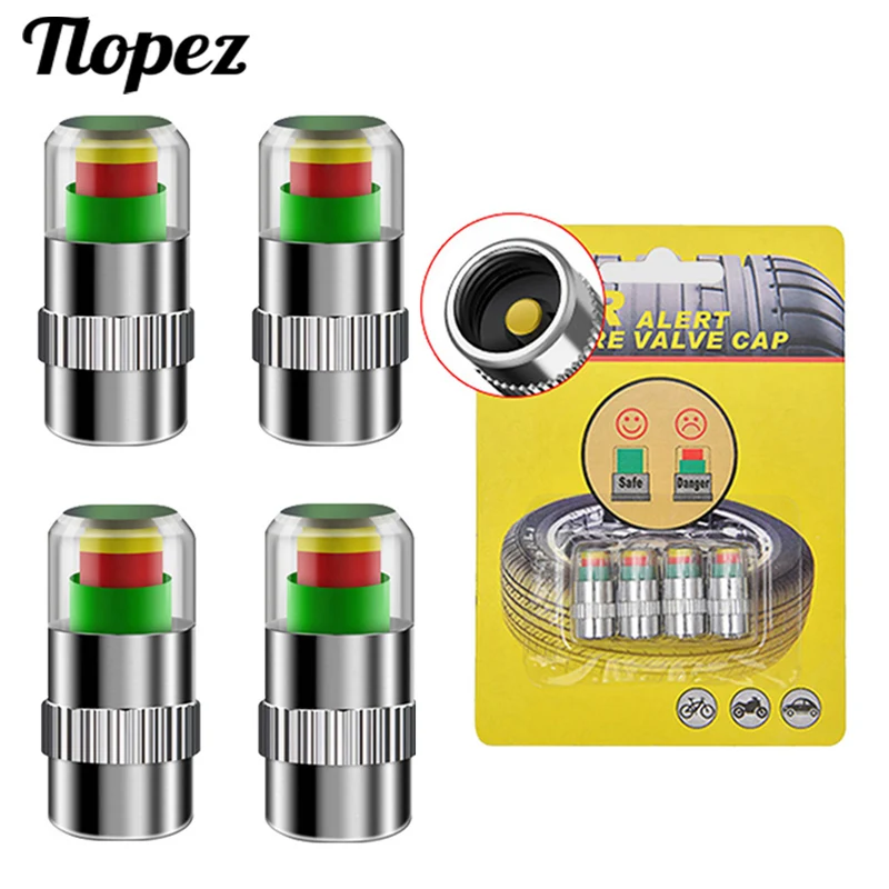 Монитор давления в шинах автомобиля 2 4 Бар колпачок клапана датчик индикатор 3