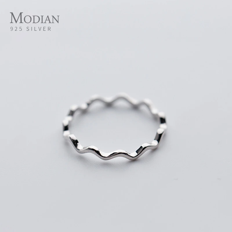 aliexpress.com - Modian Glossy Simple Wave Ring for Women Fashion 925 Sterling Silver Geometric Curve Rings Korea Style Fine Jewelry Girl Gift