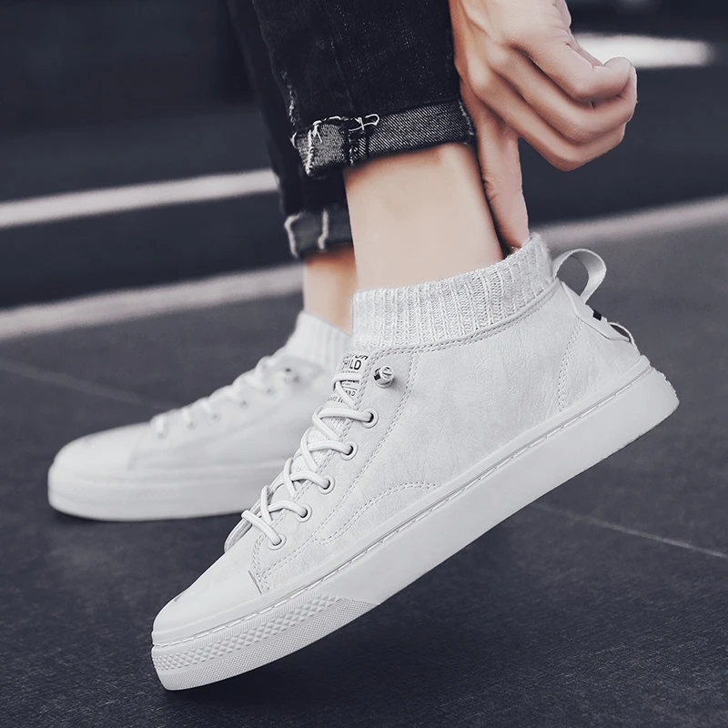 

Man Leather Shoes outdoor breathable Fashion Casual Shoes Male Spring Autumn Sneakers Men's Walking Footwear White Shoes men