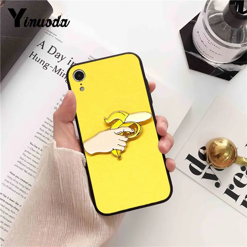 Yinuoda мультфильм милый фрукты желтый банан чехол для телефона iPhone 8 7 6 6S 6Plus X XS MAX 5 5S