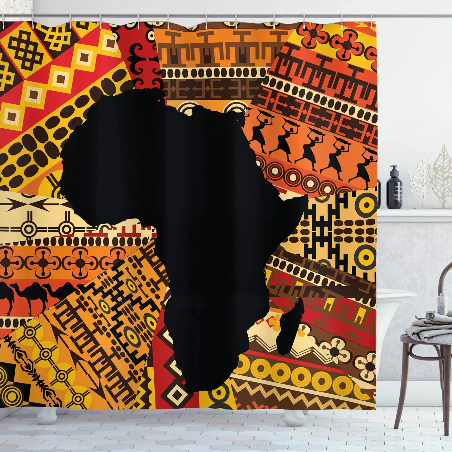 Абстрактное искусство Стиль Африка Карта на этническом фон ковер иллюстрация