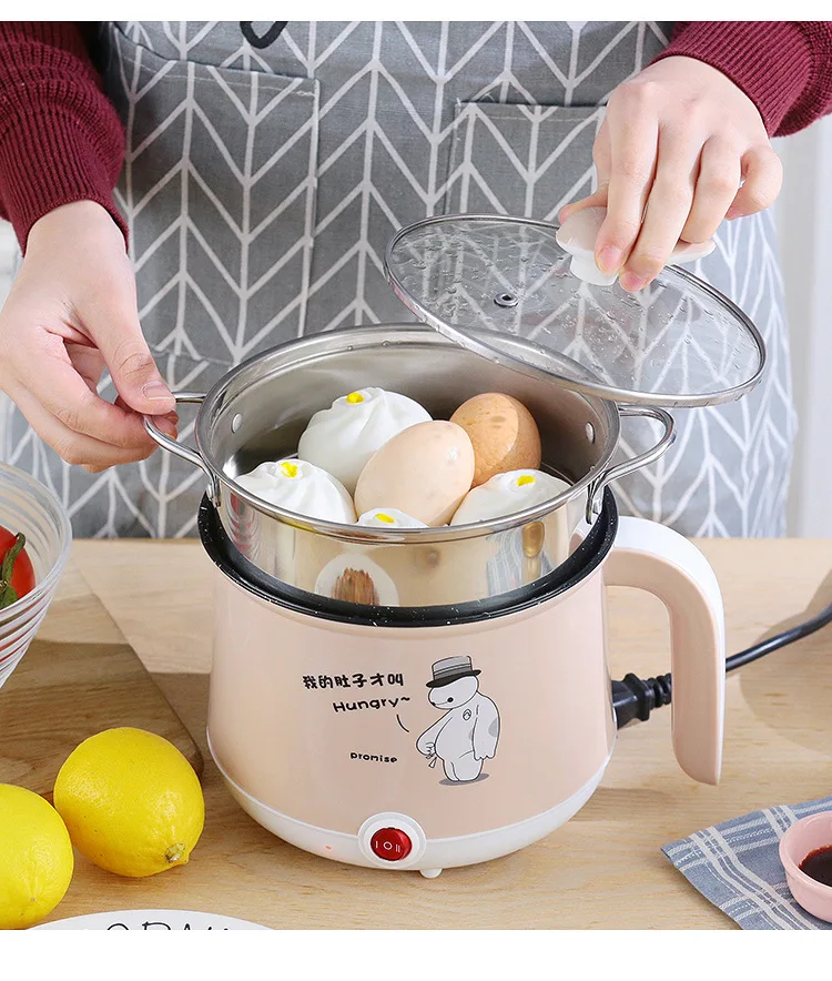 

220V Mini Multifunction Electric Cooking Machine Single/Double Layer Available Hot Pot Multi Electric Rice Cooker Non-stick pan