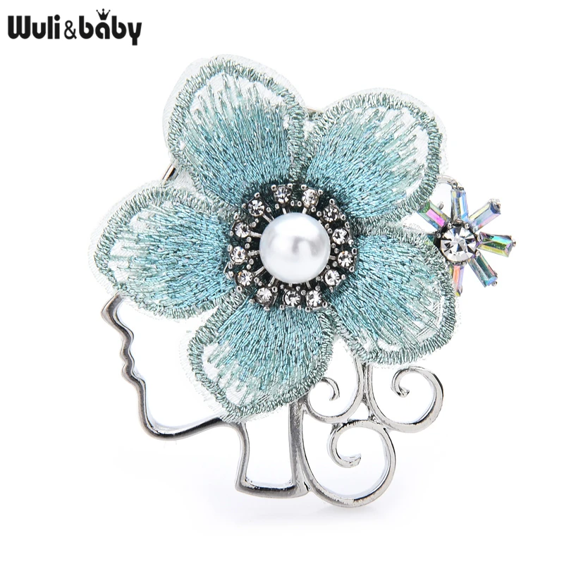 Женская кружевная брошь Wuli & baby из металлического сплава в форме цветка 3