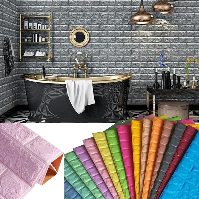 6030 см украшение дома DIY наклейки на стену 60*30 3D PE пенопласт кирпич камень гостиная