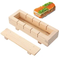 wooden rectangular sushi press mold box sushi making kit diy sushi rice roller sushi making tools cocina accesorio