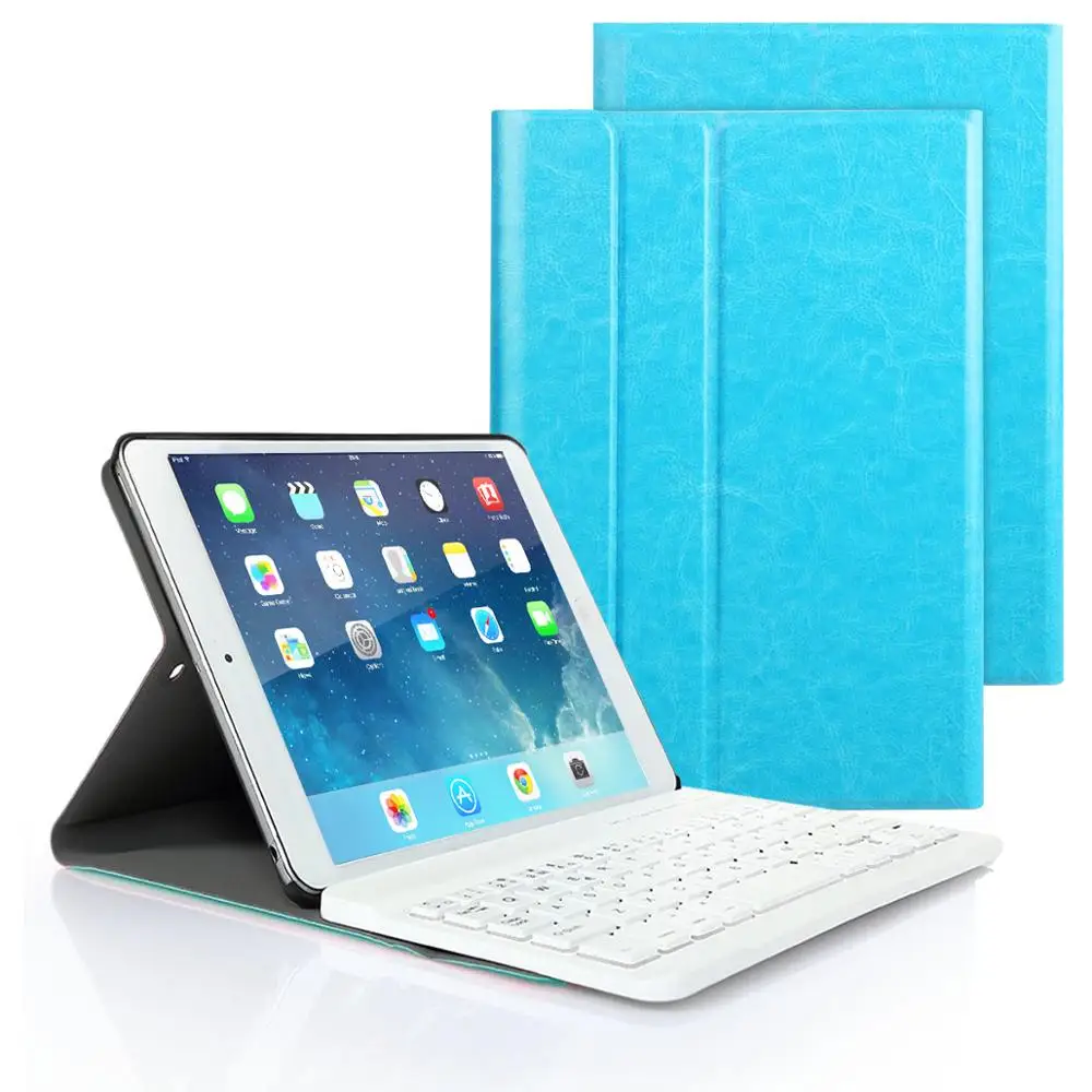 Клавиатура Чехол подходит для iPad Air 1 2 iPad 9," 5th 6th Gen A1566 A1567 A1474 A1475 A1476 A1822 A1823 A1893 A1954 - Цвет: blue color