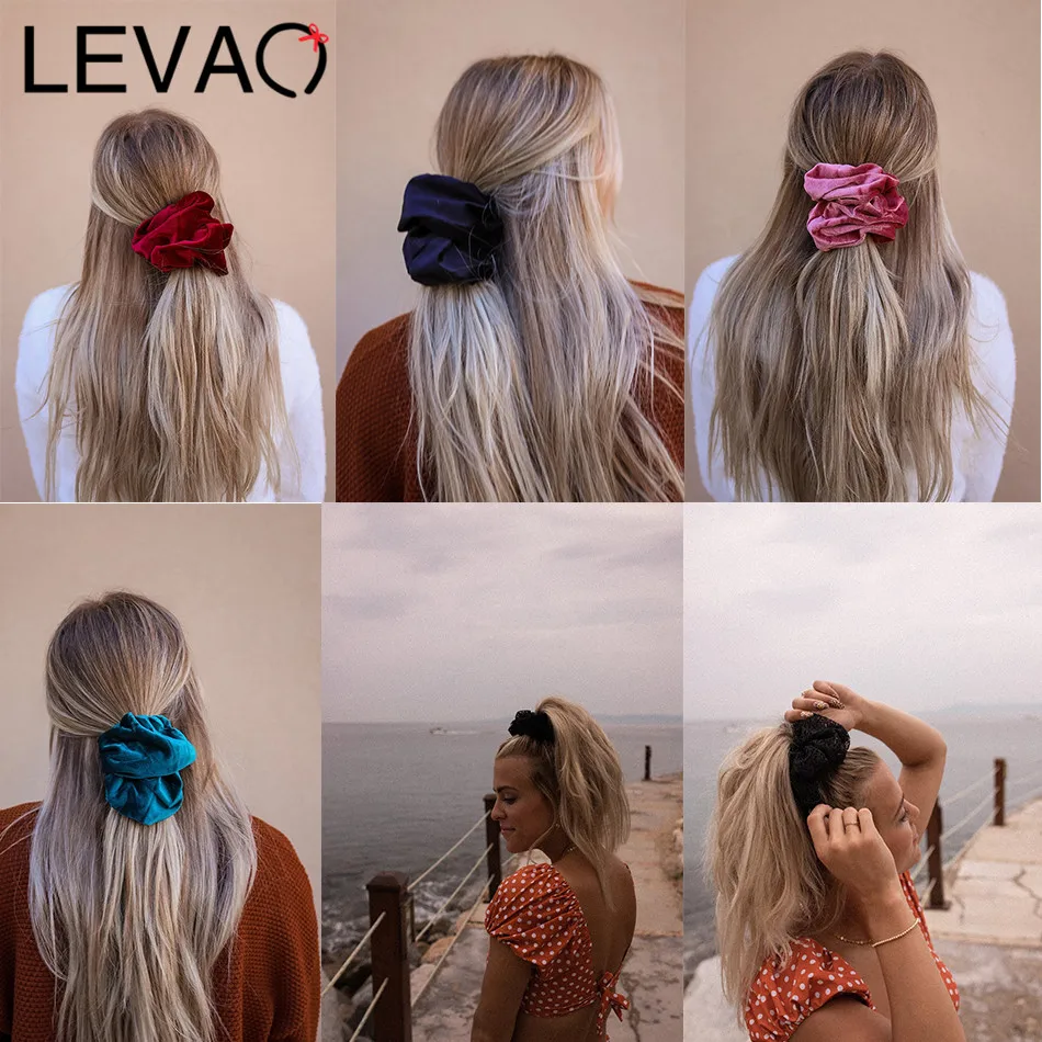 LEVAO на устойчивой платформе Большие бархат резинка для волос хвоста резинки