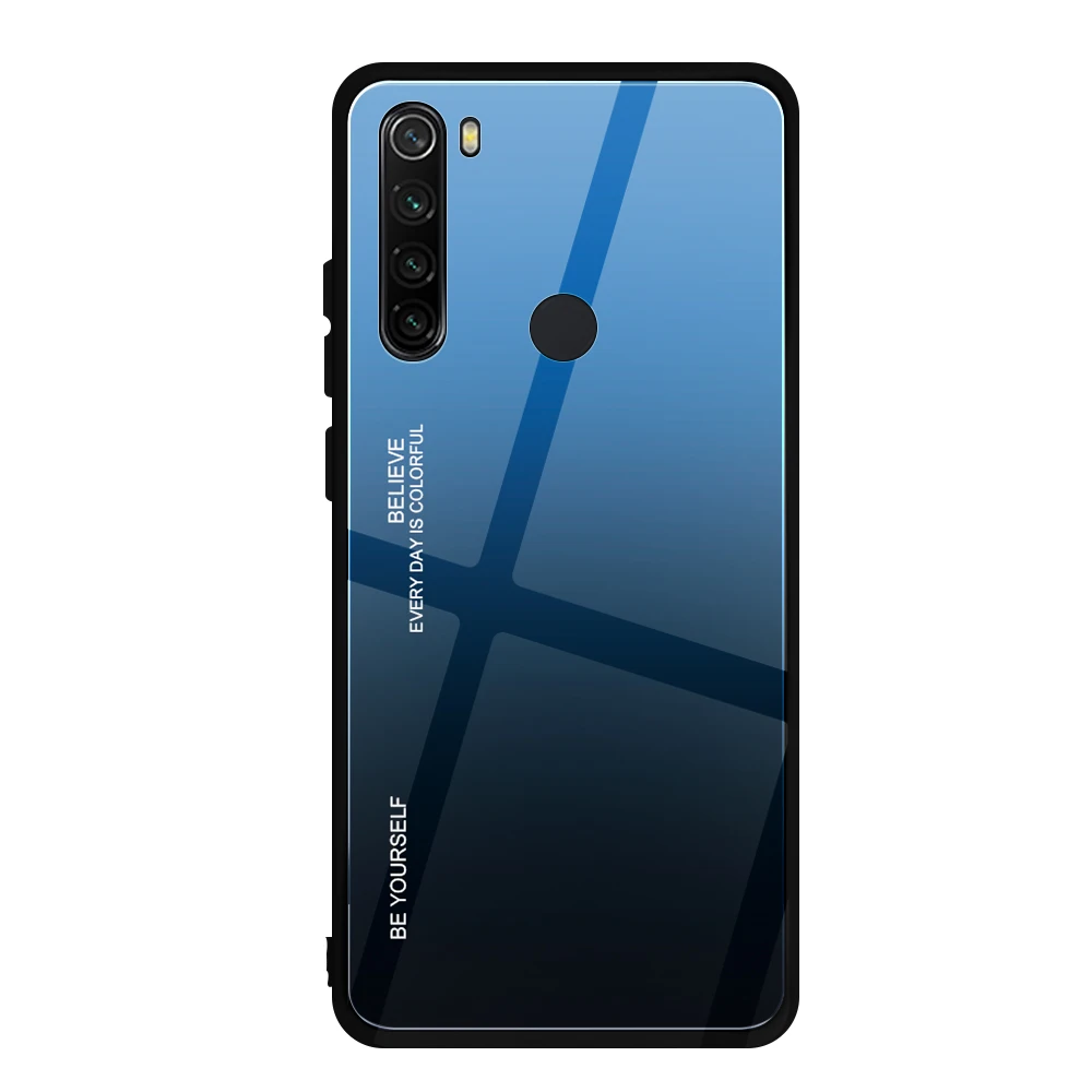 Для Xiaomi Redmi Note 8 Pro Чехол из закаленного стекла роскошный градиент Мягкий силиконовый чехол для xiomi Redmi Note 8 чехол - Цвет: 7